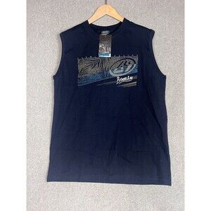 Bremsse Go Riding Men's Athletic Tank Top XL Retro Print Cotton Navy Blue NWT